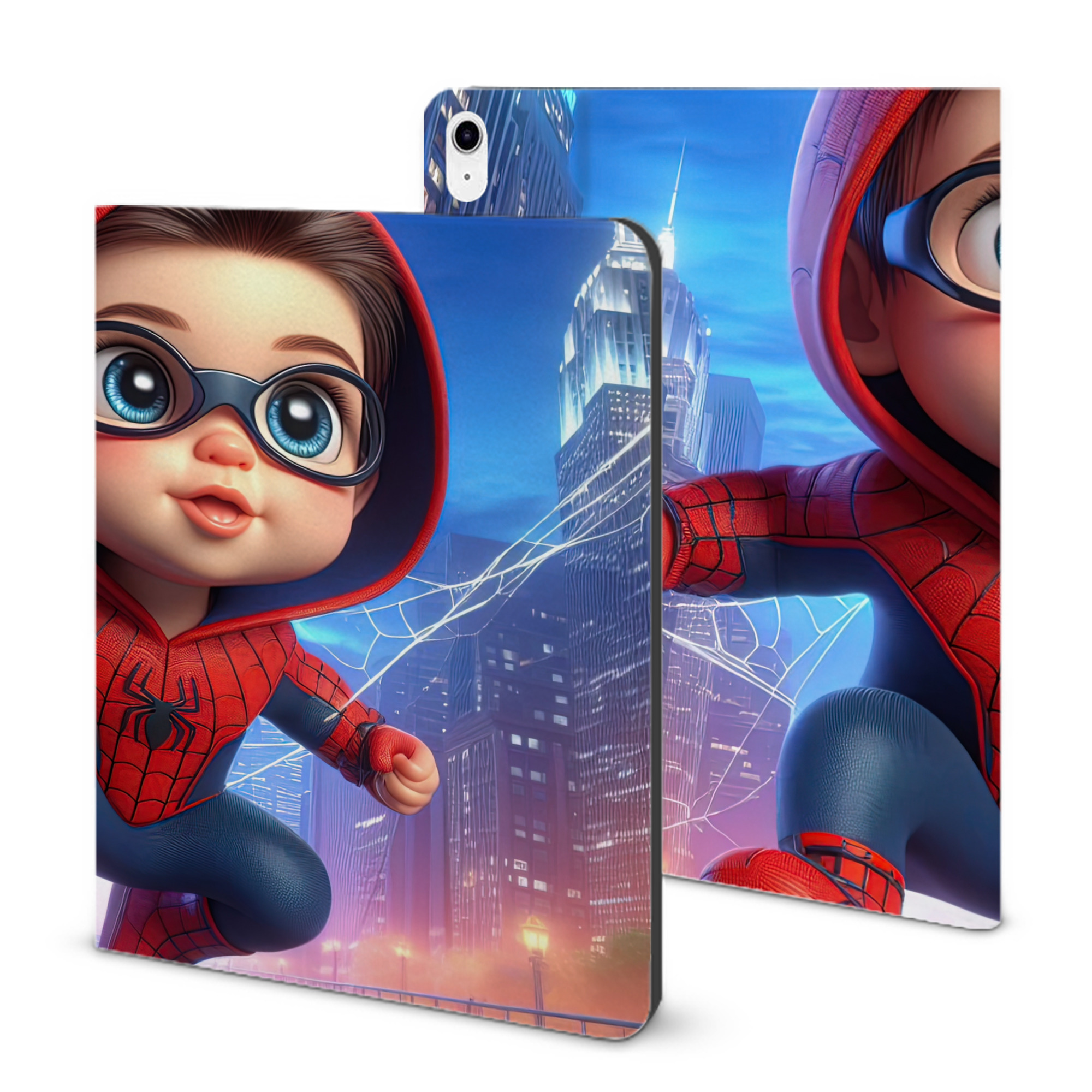 （画像用） Spider Man スパイダーマン IPad ケース ブック型 PUレザー TPU 耐衝撃 軽量 薄型 ペン収納なし 全面保護 IPad 各モデル対応